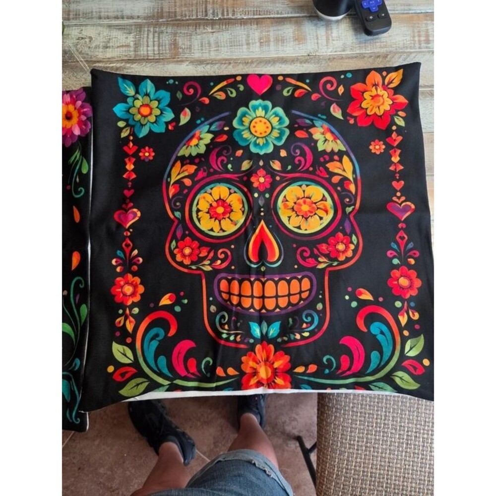 2 day of the dead pillow covers